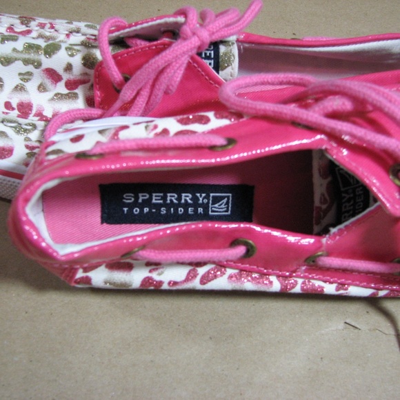 Sperry Topsiders Bahama Pink White Leopard Print Women's Size 5M - Picture 3 of 9